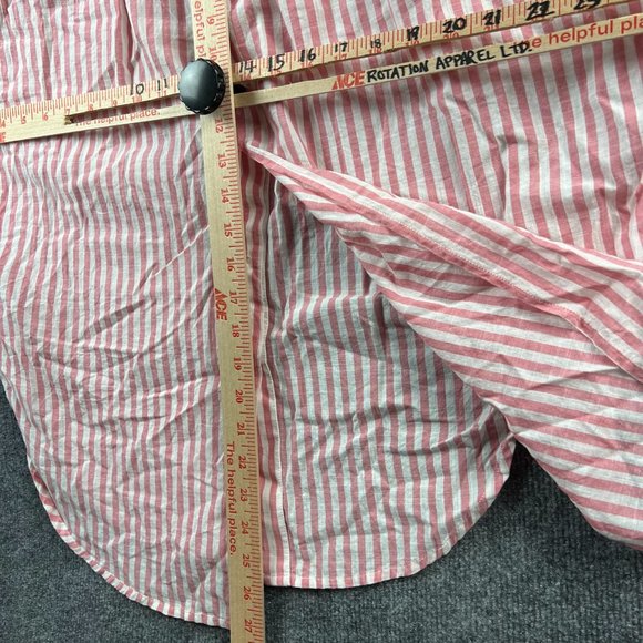 Madewell Button Up Shirt Adult Medium Women Top Pink White Stripe Lightweight - Picture 10 of 12